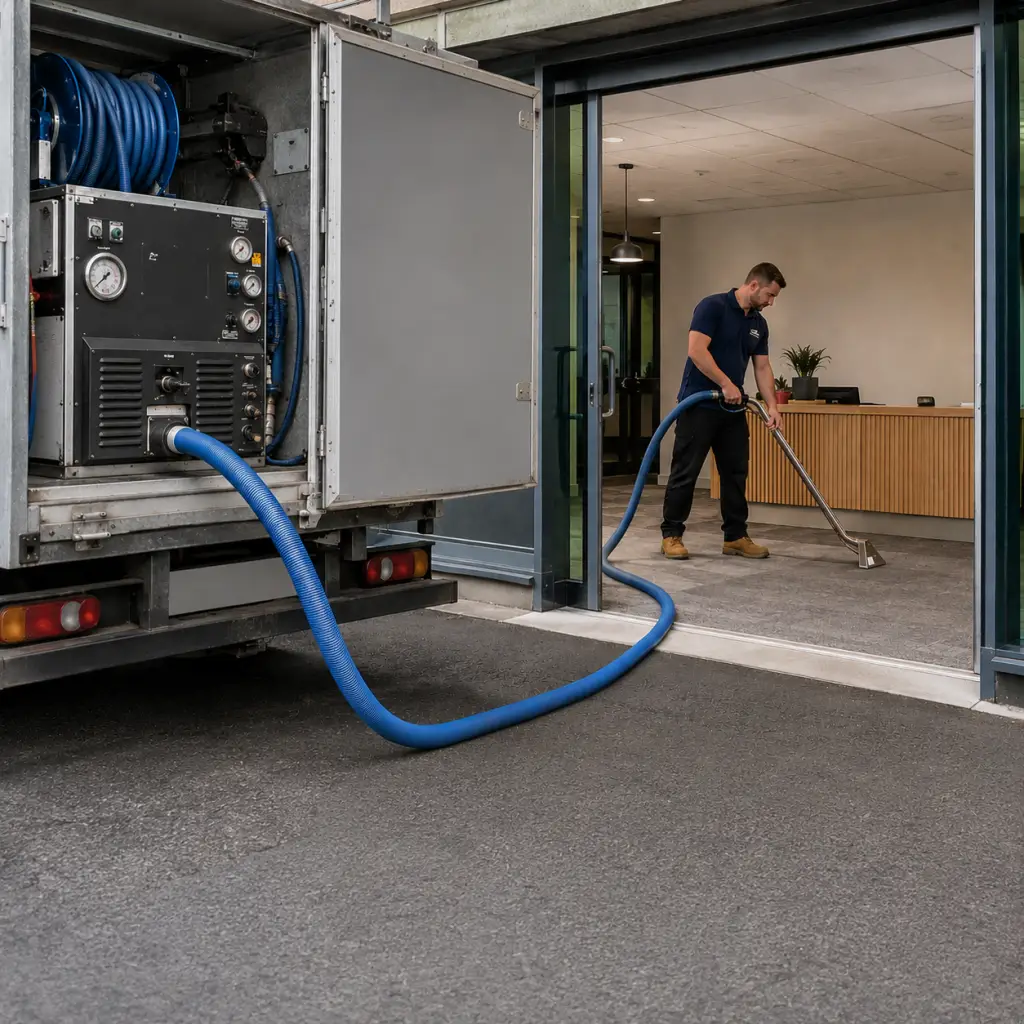 Truck mount carpet cleaning